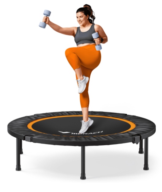 MERACH Mini Trampoline, 40 inch Collapsible Fitness Trampoline, Exercise Rebounder for Adult/Kids, 330lbs Capacity