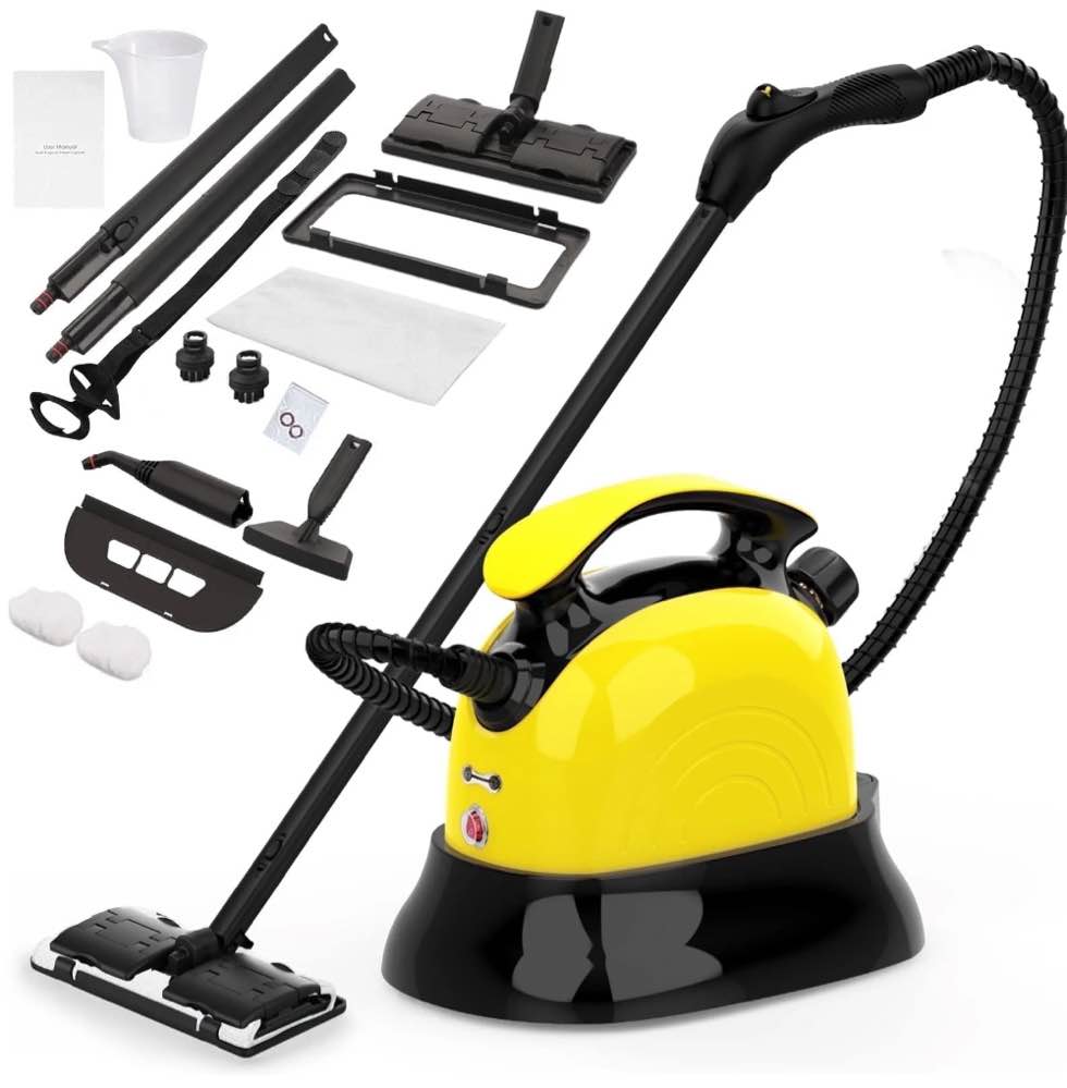 1500W Powerful Steam Mop, Multi-Purpose Steam Cleaner, Best Hand Held Steamer Cleaner with 13 Accessories for Cleaning, Home Use, Carpet, Floor, Window, Car Seat, Tile, Grout