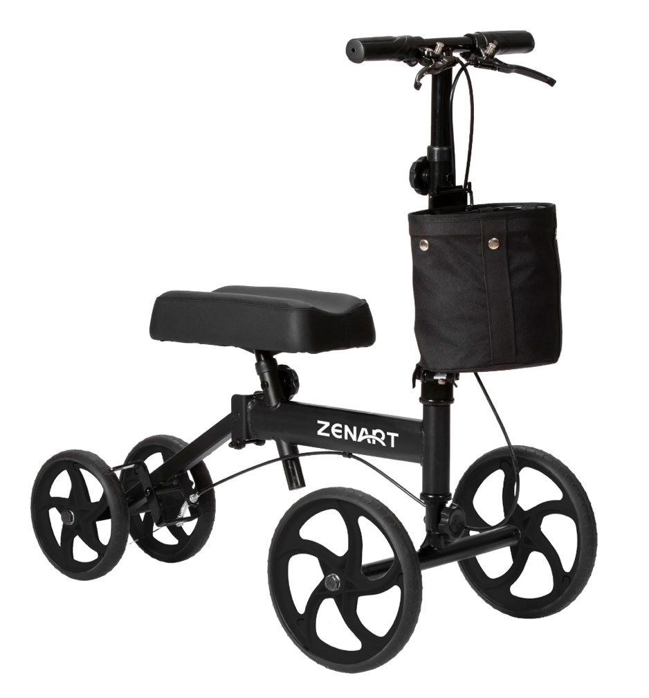 ZENART Economy Knee Scooter Foldable Walker for Foot Surgery Adult Crutch Alternative