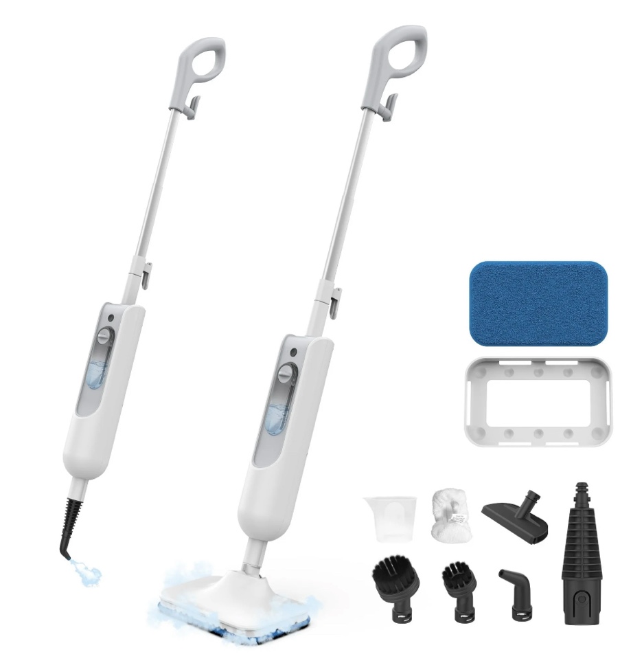 YOMA Steam Mop,6 in 1 Scrubbing Steam Vacmop for Kitchen,Hardwood Floor,Marble Floor,Carpet