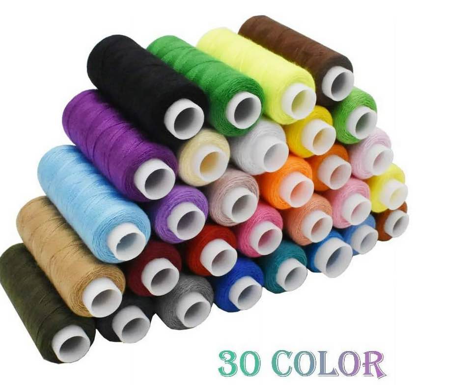 Sewing Threads Kits Polyester 30 Spool 250 Yards Per Spools for Hand Machine Sewing (30 Colors)