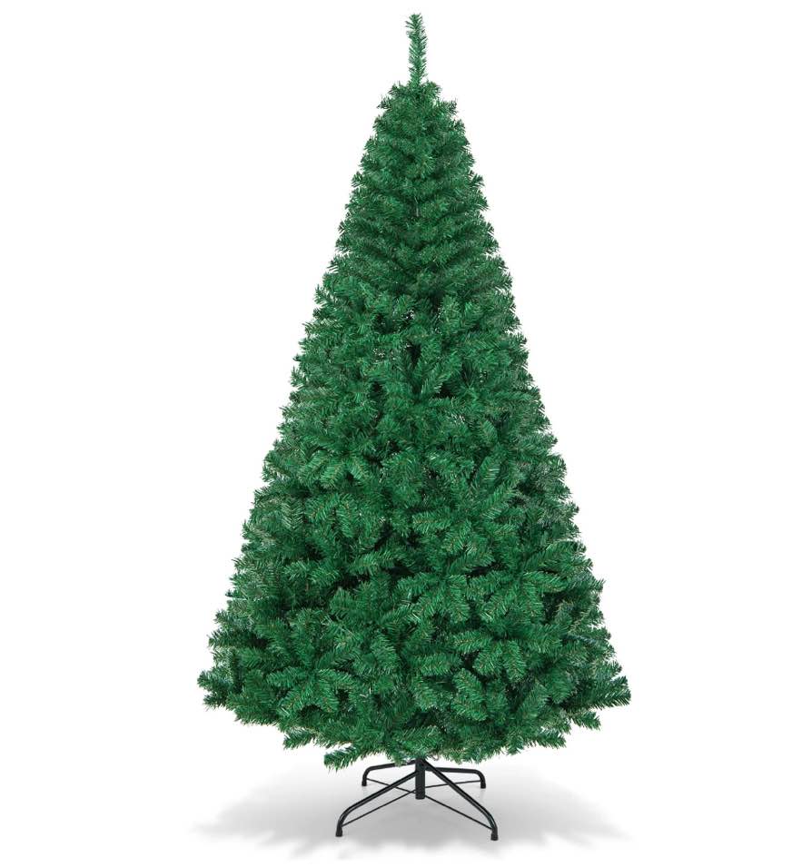 Costway CM19723 7ft Artificial PVC Christmas Tree W/Stand Holiday Season Indoor & Outdoor, Green