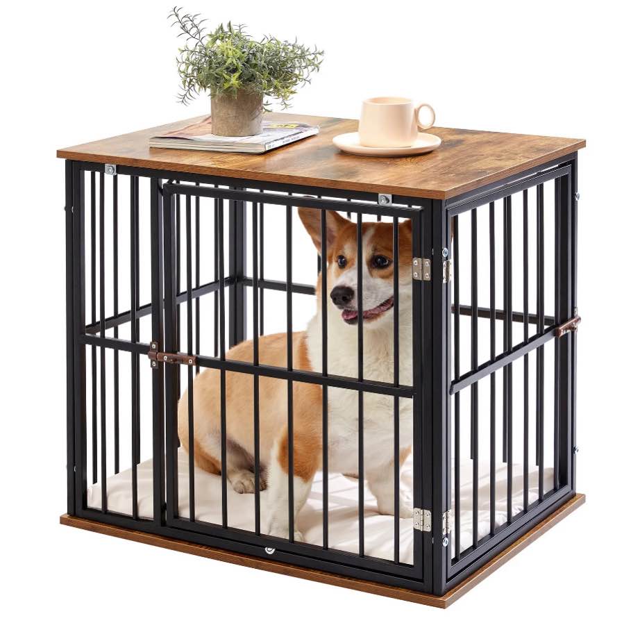 Made4Pets 2-Door Wooden Furniture Style Crate for Dogs with Cushion