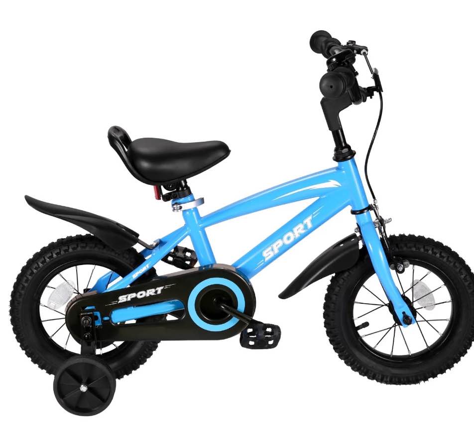 naipo 12 inch  kids girls and boys blue bike with training wheel kid bicycle