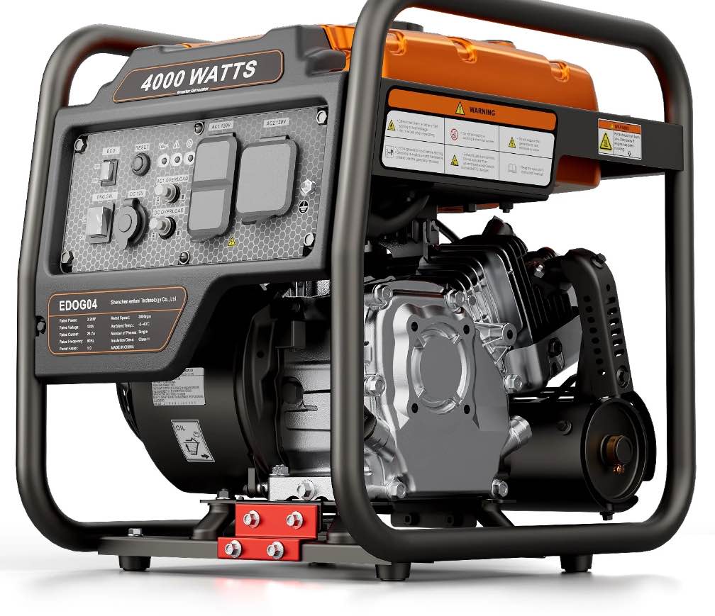 Efurden 4000-Watt Portable Inverter Generator, Gas Powered Generator for Emergency Home Backup, Outdoor Camping, RV Ready, EPA Compliant