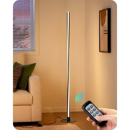 EDISHINE LED Corner Floor Lamp for Living Room 57.5 Spiral Standing Light 2700K-6000K Dimmable Remote Control & Foot Switch Modern Minimalist Li