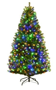 Gymax 4' Pre-Lit Artificial Christmas Tree Premium Hinged w/ 100 LED Lights & Stand