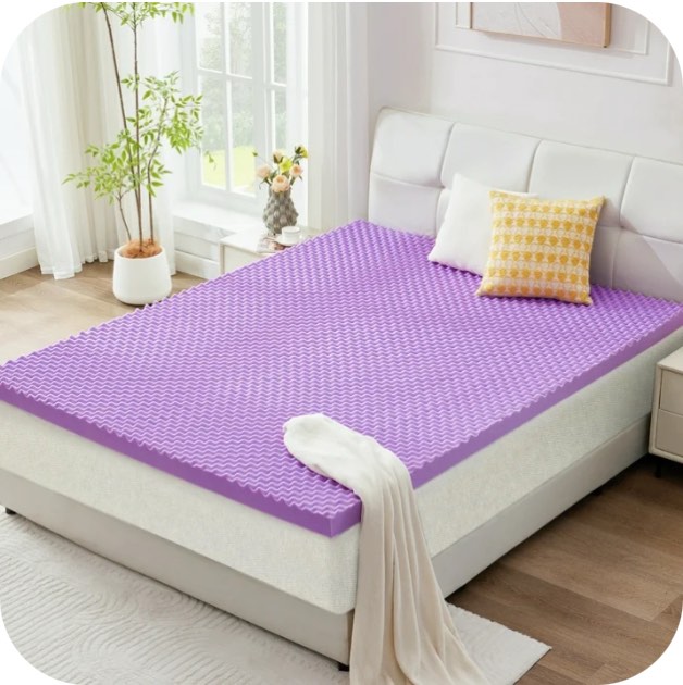 BDEUS 3 inch Gel Cooling Memory Foam Mattress Topper, Memory Foam Egg Crate Mattress Topper, CertiPUR-US Certified, Queen Size