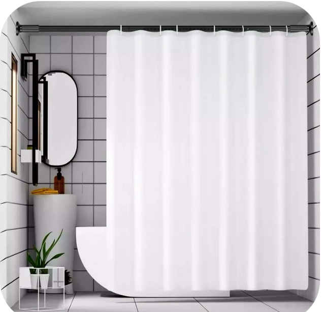 Ktinnead Tension Curtain Rod 51-128in, Extra Long Curtain Rods No Drilling for Window Bathroom Patio, Adjustable Spring Shower Curtain Rod, Easy to Install Never Rust, Rod Diameter 1.26in-Black