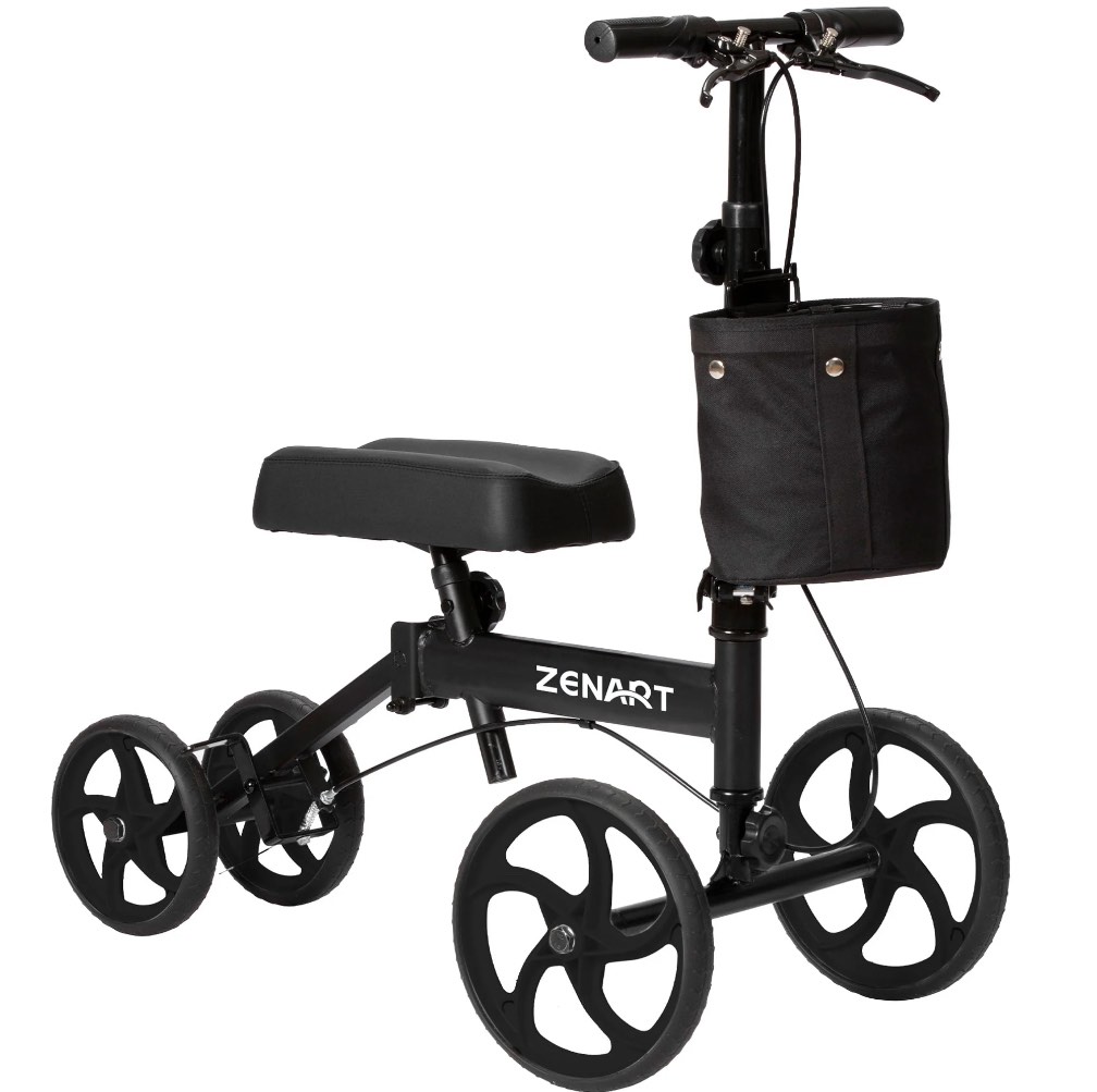 ZENART Economy Knee Scooter Foldable Walker for Foot Surgery Adult Crutch Alternative