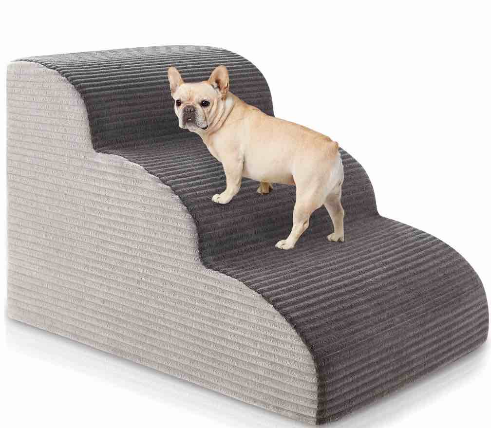 Excibubblebearbb 3-Tiers Dog Stairs & Ramp Suitable for Beds and Sofas, Pet Stairs of Height Suitable for Small Dogs and Cats