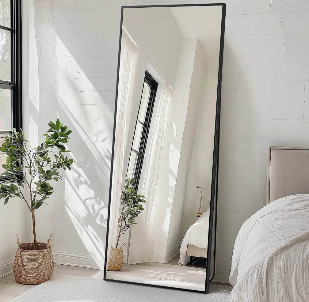 CONCETTA 71"x26" Rectangle Full Length Mirror, Full Body Standing Mirror Floor Mirror, Black