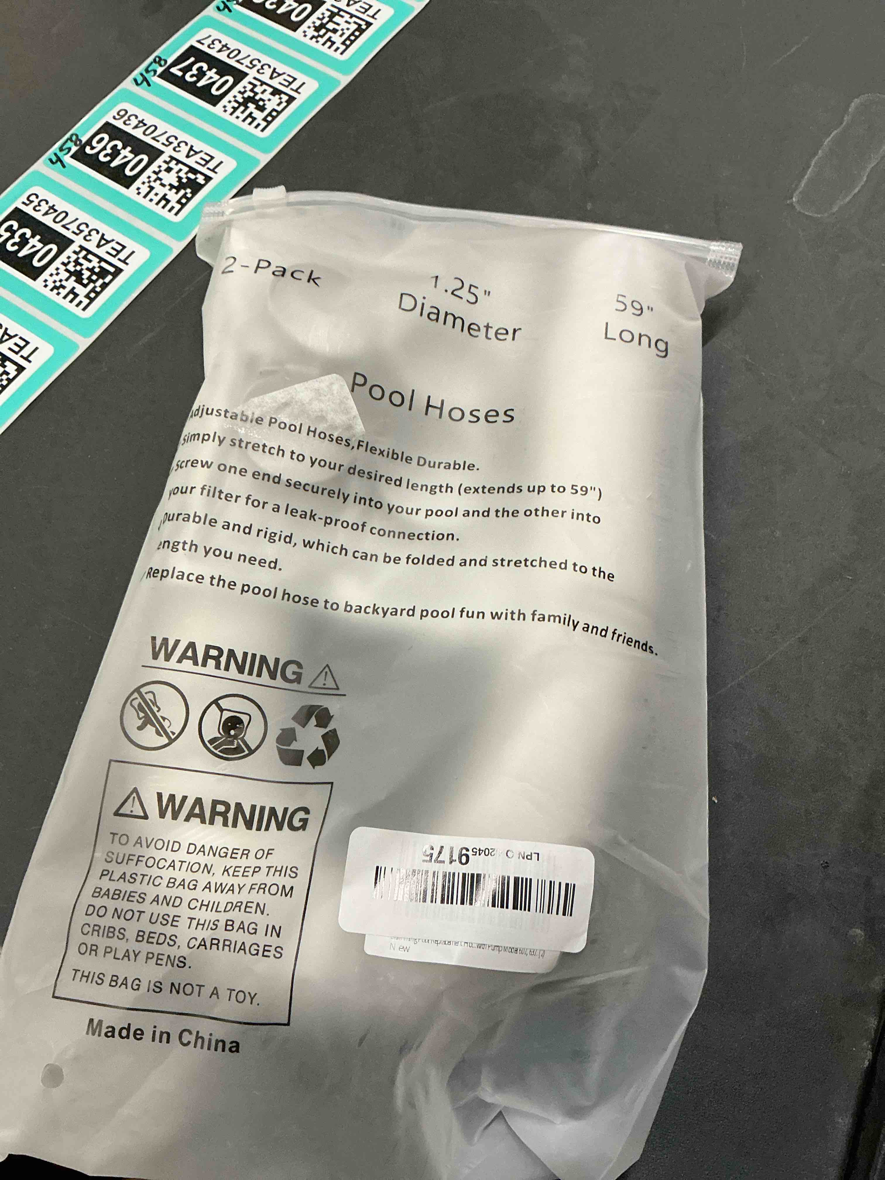 Condition photo showing Good Condition for Replacement Hose For Above Ground Pools [Set of 2] 1.25" Diameter, 59" Long Accessory Pool Pump Replacement Hose - Filter Pump Hose Compatible with Intex Pump Models #607/#637 2 Hoses + 4 Metal Clamps