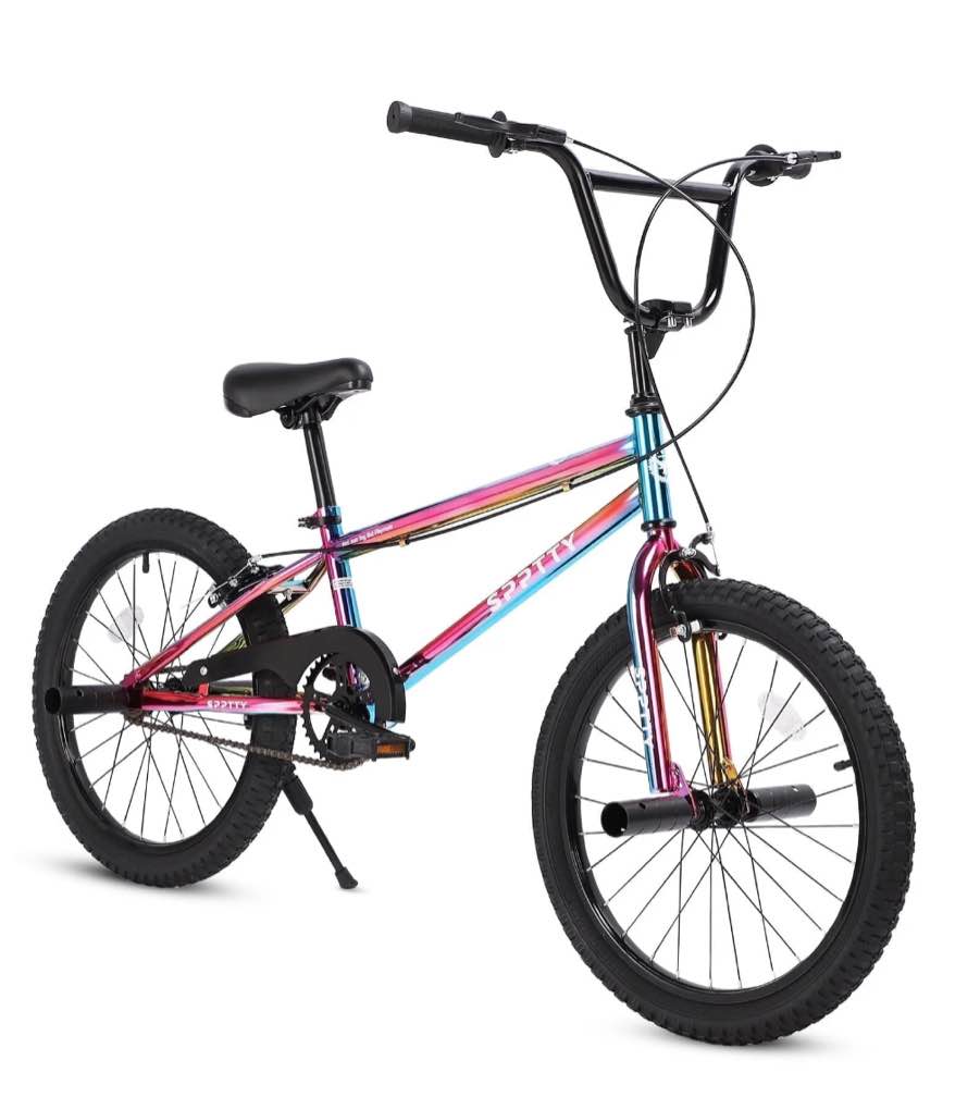 SPPTTY 20" Freestyle BMX Bike with 4 Pegs,Kids Bicycle for Teen Beginner, Age 7-14 Years,Multicolor