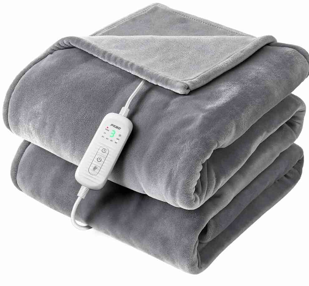 Alupssuc Flannel Electric Heated Throw Blanket, 8 Fast Heating Levels & 9h Auto off & Overheat Protection & Machine Washable, Certified, 50x60 inch