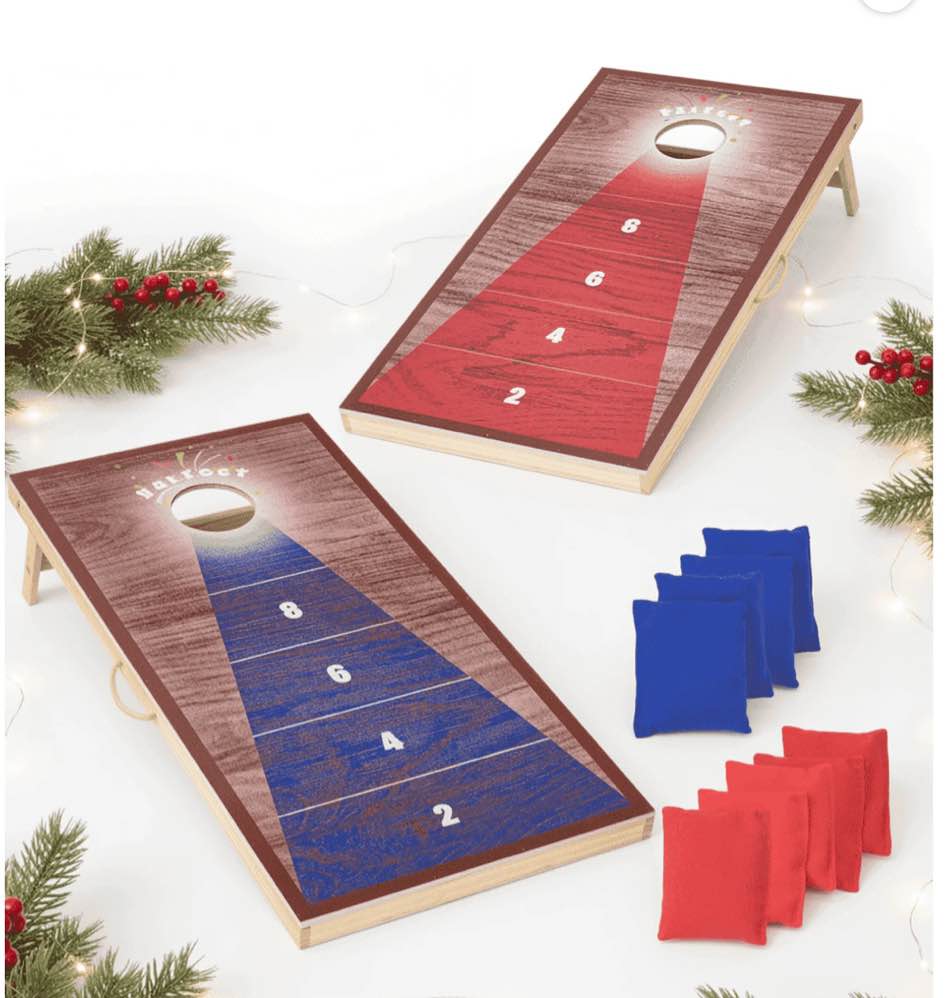 Naipo 4x2FT Cornhole Game Set with 8 Bean Bags Portable Outdoor Wooden Cornhole Boards Set Perfect for Adults Family Beach Yard Camping Parties Games