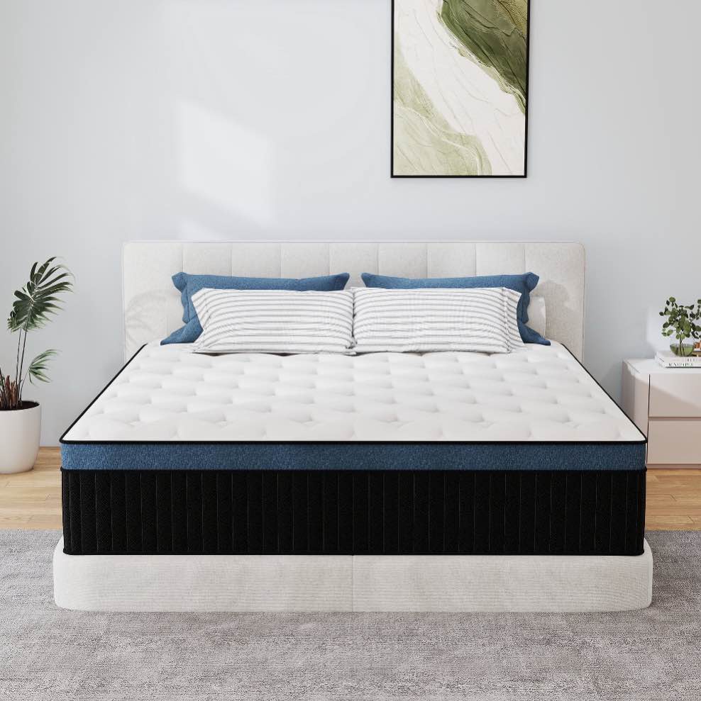 Yilicy 12 inch Twin Mattress, Gel Memory Foam & Spring Hybrid Medium Comfort Mattress in a Box,Audlt