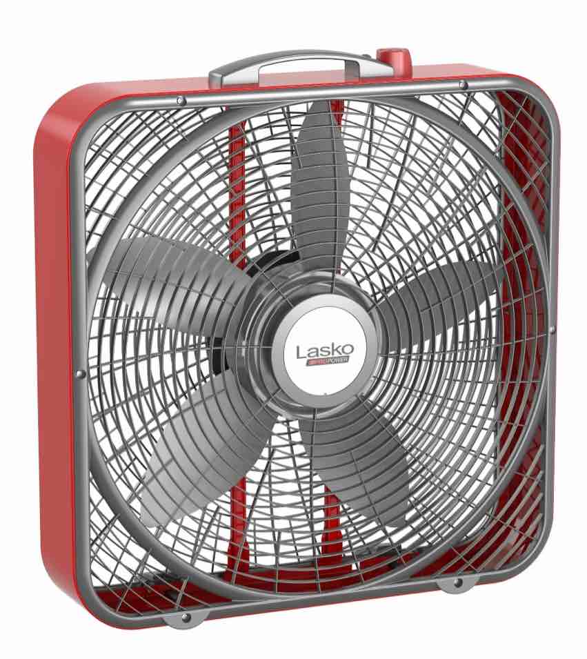 Lasko B20548 3 Speed Pro Power Box Fan red