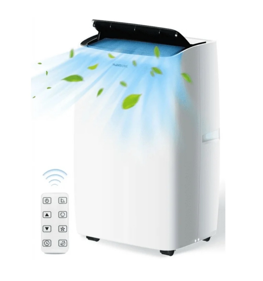 HUMSURE Portable Air Conditioner 14000 BTU, Suitable for 420 sq ft of Rooms, Floor Standing Air Conditioning AC Unit with Remote Control and Installation Kit, 5-In-1 Function