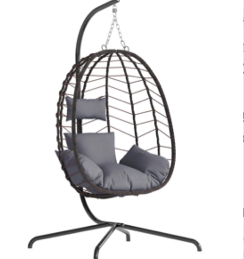 Egg Chair with Stand, Patio Wicker Bifanuo Hanging Chair, Hammock Swing Chair, 350LBS Capacity for Bedroom, Balcony, Garden