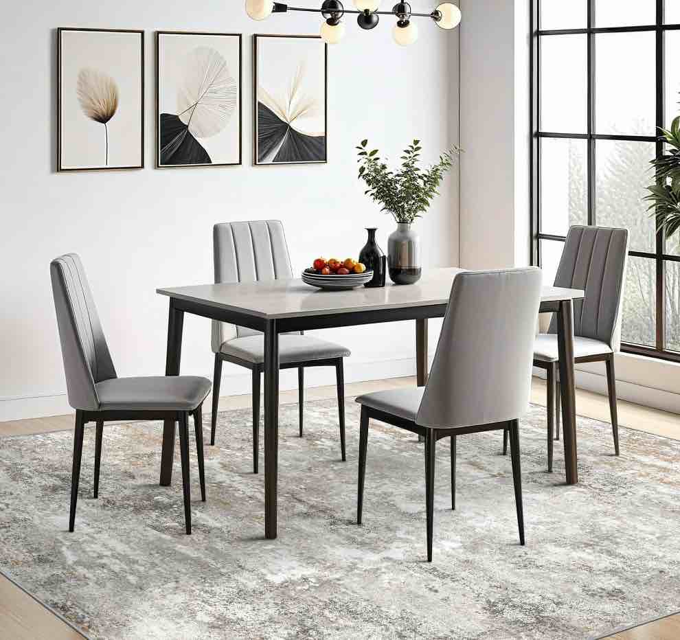 BERTHMEER 8'x10' Large Area Rugs Modern Abstract Rugs for Living Room Bedroom Dining Room Farmhouse Machine Washable Non-slip, Gold Gray