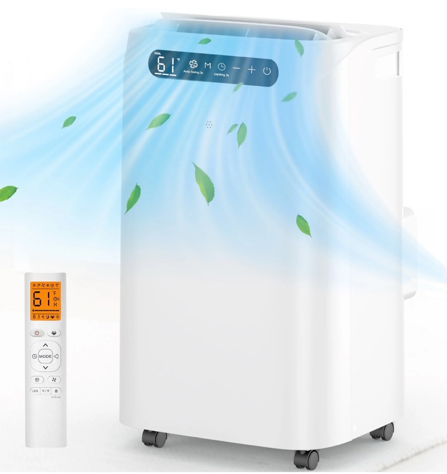 Fosawd 14000 BTU Portable Air Conditioner Cools up to 700 Sq. ft, 3-in-1 AC, Dehumidifier, Fan