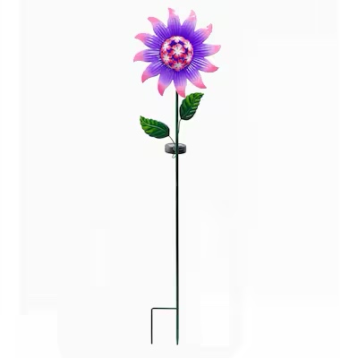 Style Selections 36-in Purple, Green Metal Solar Garden Stake