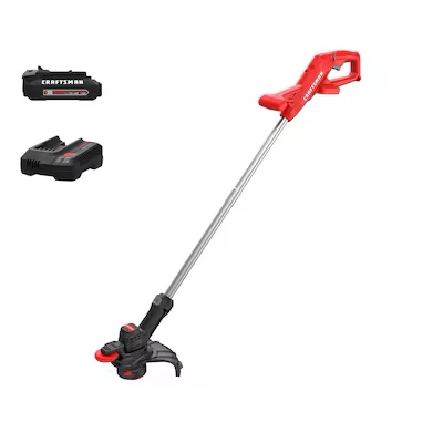 CRAFTSMAN 20-volt max 10.0-in Straight Shaft Battery String Trimmer 1.5 Ah (Battery Included) (Charger Included)