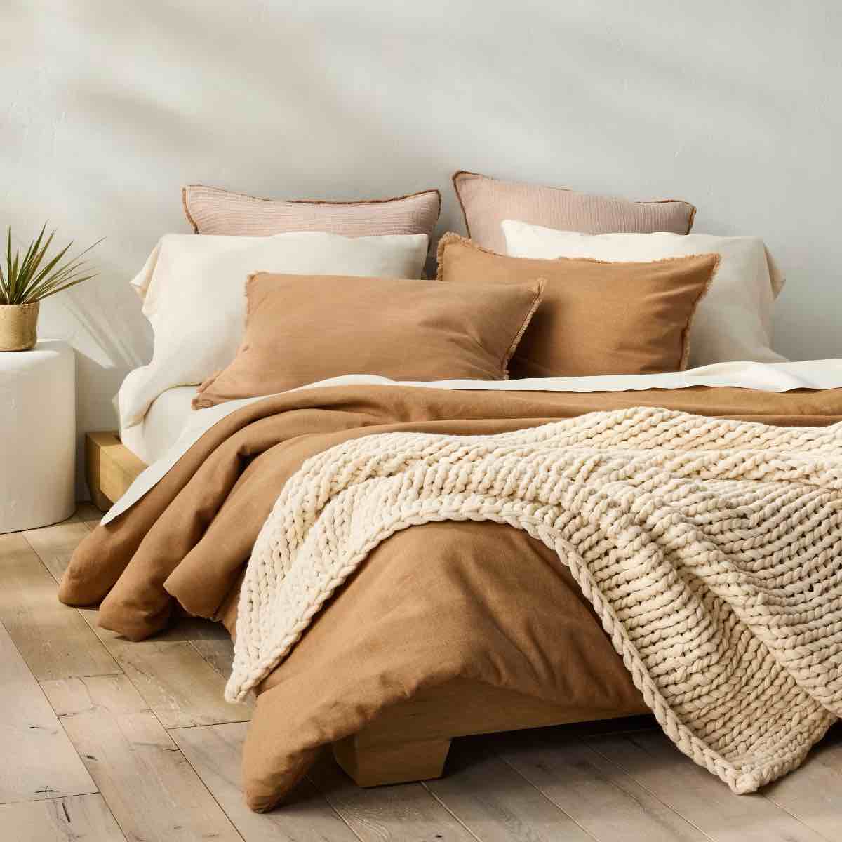 50"x70" Oversized Solid Bed Throw Natural - Casaluna™