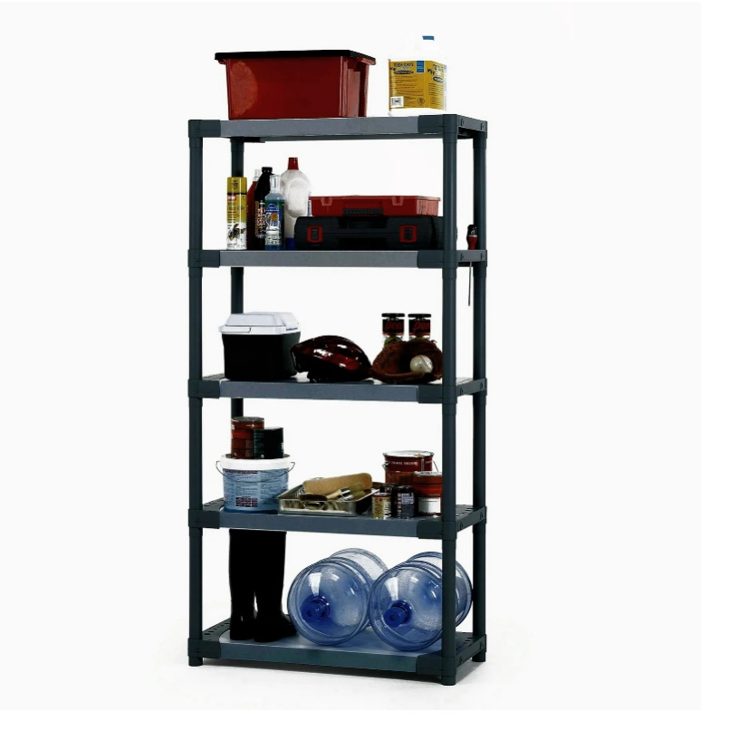 Grosfillex 36" Plastic Resin 5-tier Shelving Unit 1,000 lbs Total Capacity