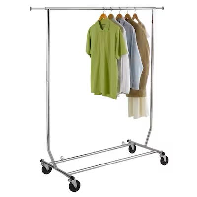 Style Selections Chrome Steel Rolling Clothing rack
