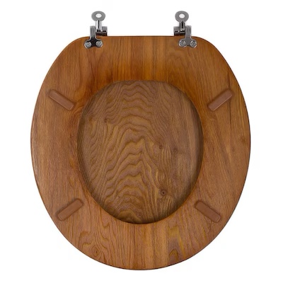 Project Source Wood OAK veneer Round Toilet Seat