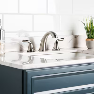 Project Source Brushed Nickel Widespread 2-handle