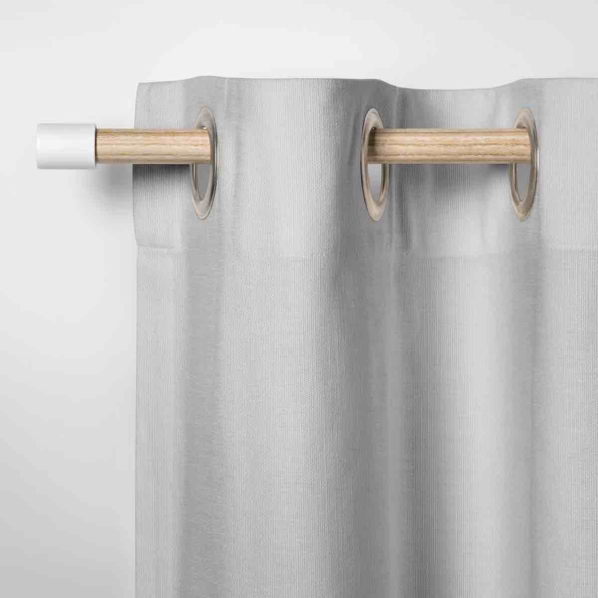 28 - 48" White Finial Kids' Curtain Rod Natural Wood - Pillowfort™