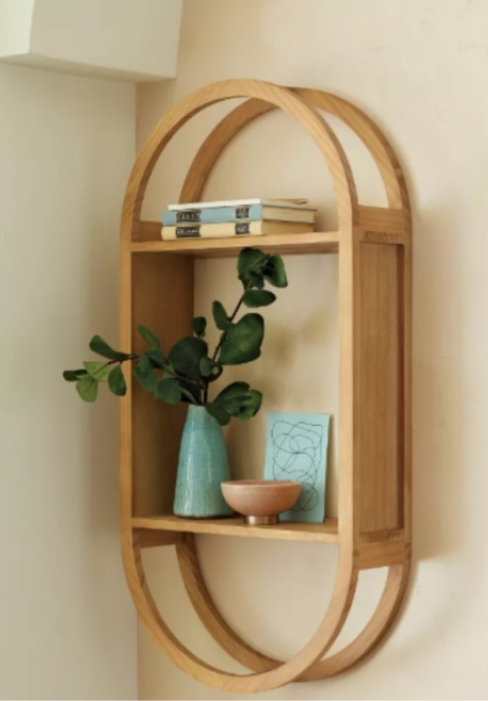 15"x30" Wall Organizer Brown - Threshold™: Modern Style Wood Decorative Sculpture with Mounting Hardware