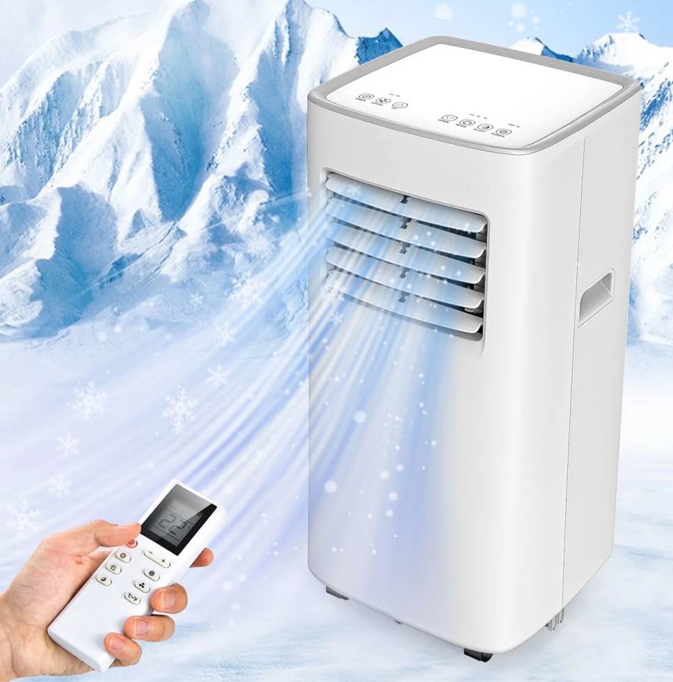 Tolsprint White 8500 BTU Portable Air Conditioner,Air Conditioner Up Cooling Range to 360 Sq.ft,3 in 1 with,Sleep Mode, Windows Kit  (((.  Missing Remote Control )))