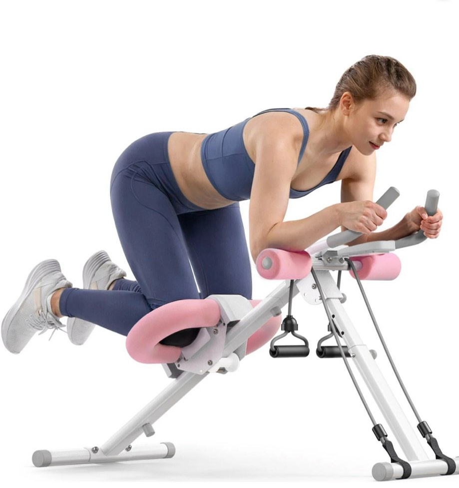 MERACH Adjustable Ab Machine Abdominal Trainers for Full Body Workout, Foldable with Knee Protection