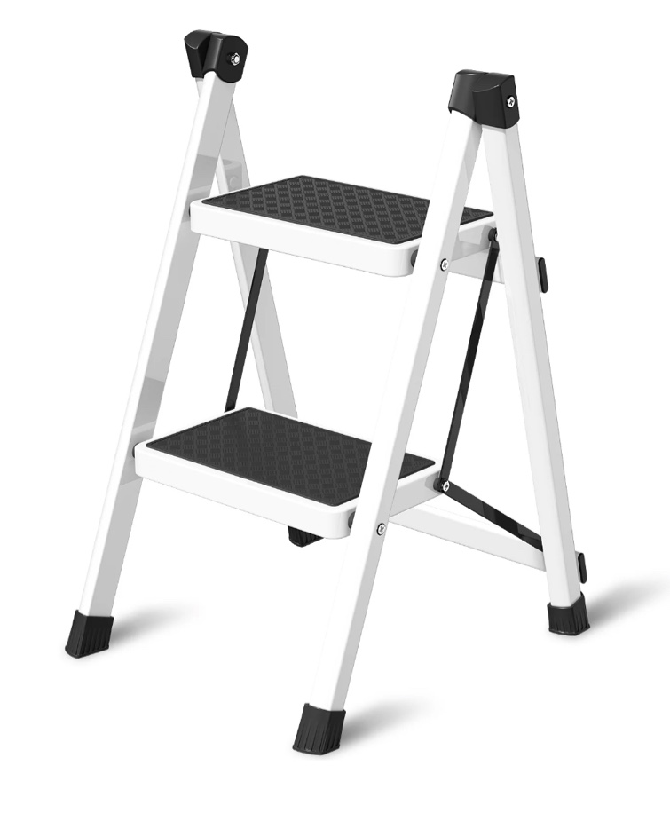 Step Ladder, 2 Step Stool for Adults, 2 Step Ladder Folding Step Stool with 330 lbs Capacity, Wide Anti-Slip Pedal Ergonomic Design, Multi-Use for Household, Kitchen, Office, RVs