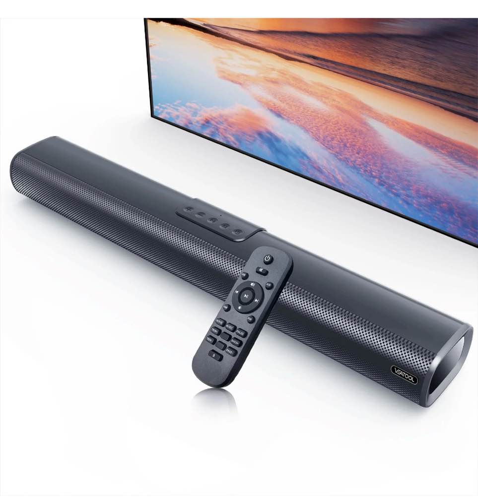 VEAT00L S20L Sound Bars for TV, 3D Surround Sound System TV Sound Bar, 2.1 ch Home Theater Audio with Built-in Subwoofer,50W TV Speakers | HDMI ARC, Bluetooth, Optical, RCA, USB & AUX Wall Mountable