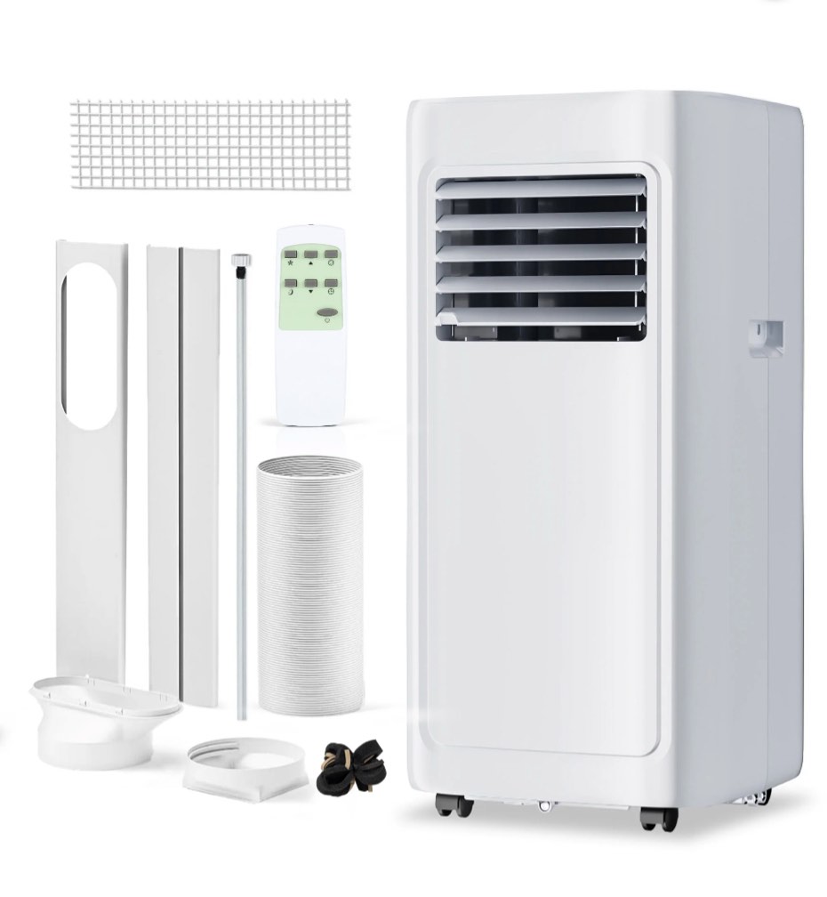 Simzlife Portable Air Conditioner 8000 BTU Ashrae , Dehumidifier, Fan,Cool, 3 in 1 AC with Remote Control