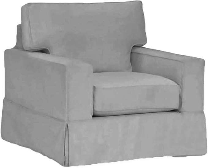 Heavy Cotton Chair Cover is Sofa Slipcover Replacement. It Fits Pottery Barn PB Basic Chair (39.5" Wide, Not Grand Chair) or Armchair (Basic grey Cotton)