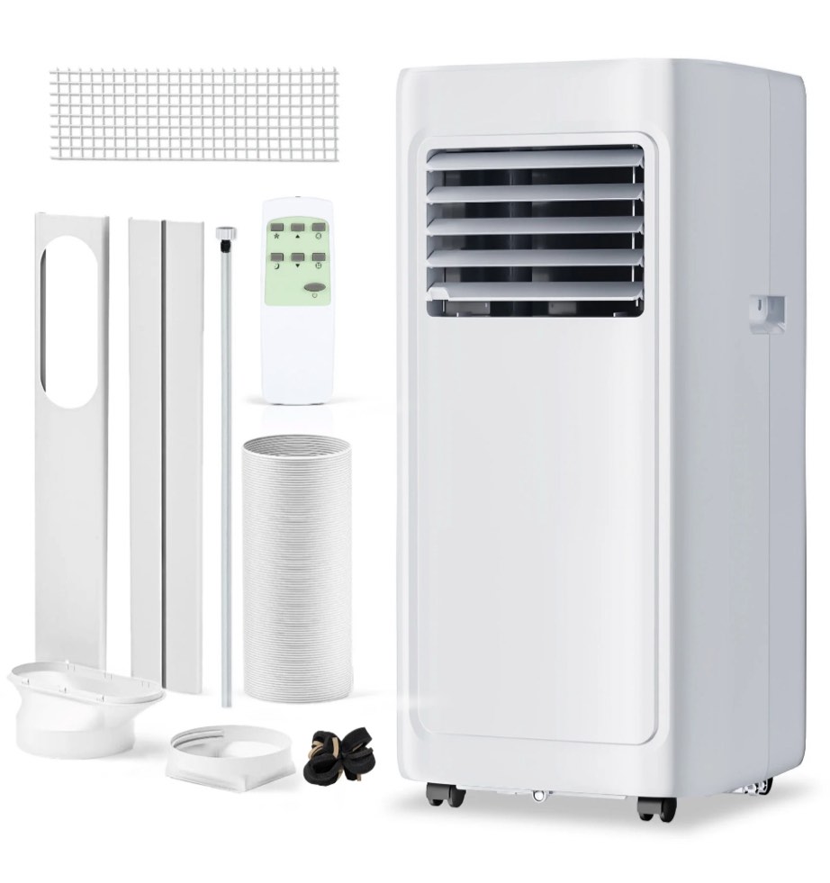 Simzlife Portable Air Conditioner 8000 BTU Ashrae , Dehumidifier, Fan,Cool, 3 in 1 AC with Remote Control