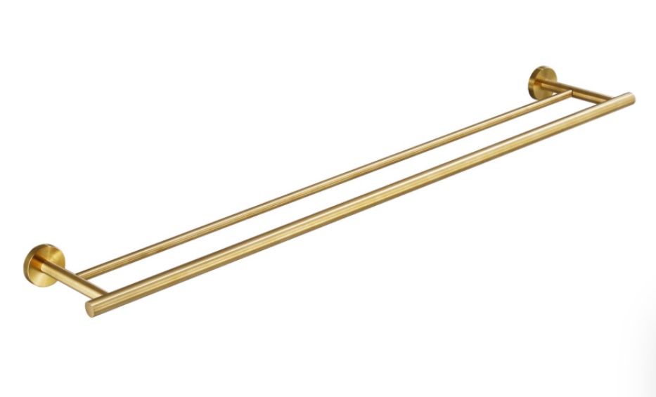 USHOWER 32-Inch Double Bath Towel Bar, Durable SUS304 Stainless Steel, Brushed Gold, Modern