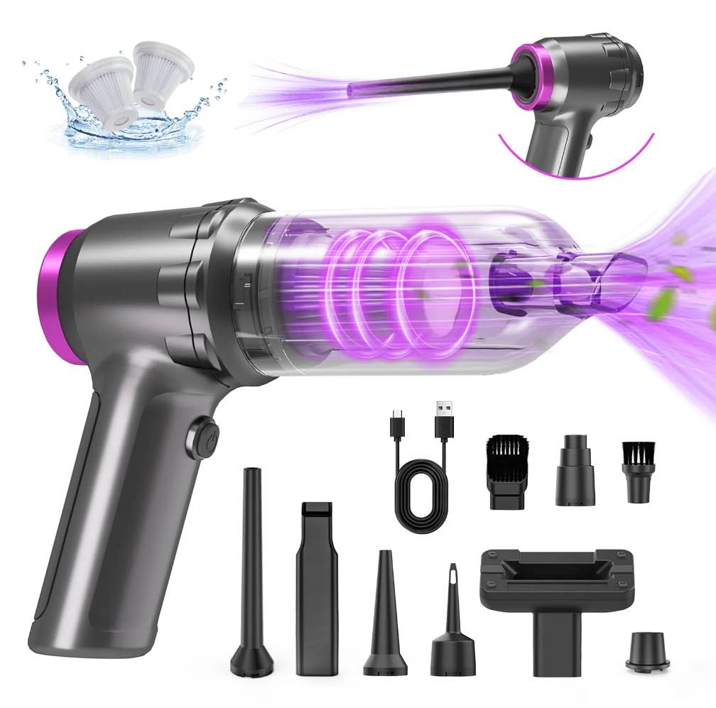Loheer Car Vacuum Cleaner, 16000PA Portable Handheld Vacuum Cordless, with Brushless Motor, Grey
