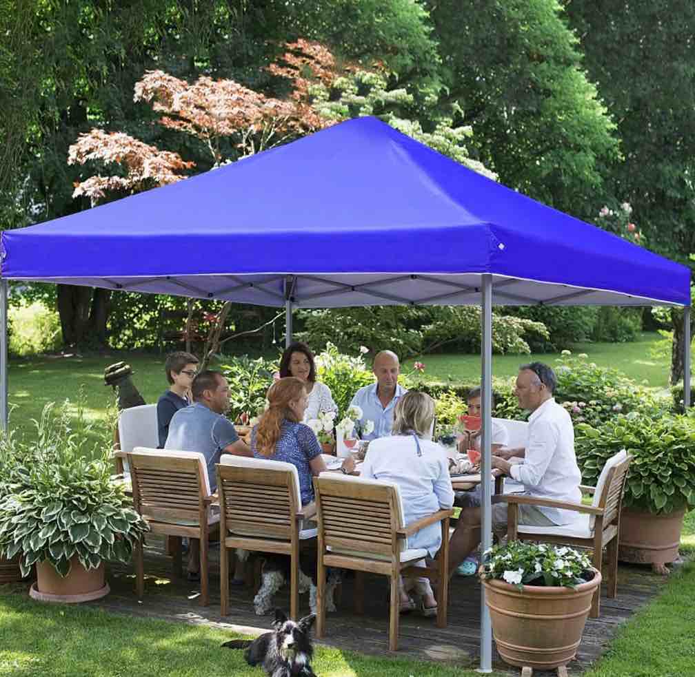 GVDV Canopy Tent, 10x10 ft Easy Pop up Outdoor Canopy Tent, Portable Straight Leg Gazebo Instant Canopy, Blue