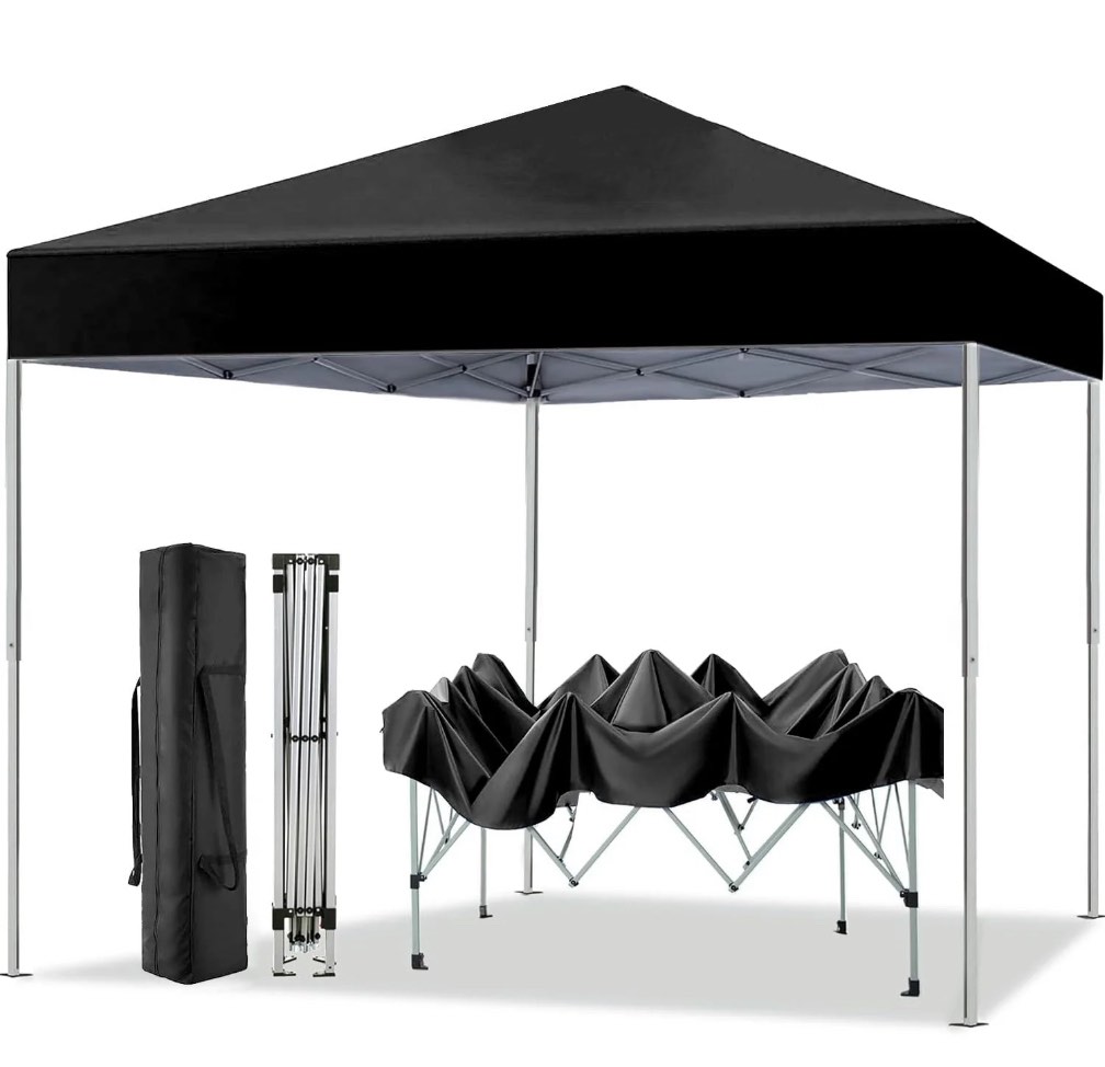 GVDV Outdoor Pop up Canopy 10'x10' Tent Camping Sun Shelter-Series Party Tent (Black)