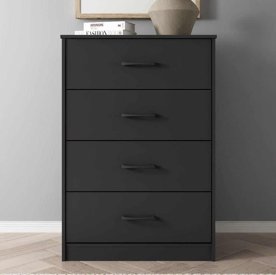 Mainstays Ardent 4 Drawer Dresser, Black