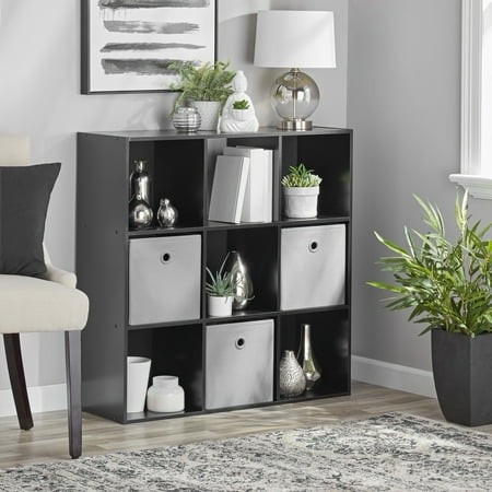 Mainstays 9-Cube Storage Organizer Black