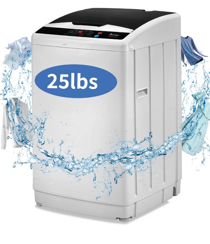 Ktaxon Portable Washing Machine, Full Automatic Washer and Dryer Combo, with Built-in Pump Drain 25 LBS Capacity Laundry Washer Spin Dryer for Apartment Dorm