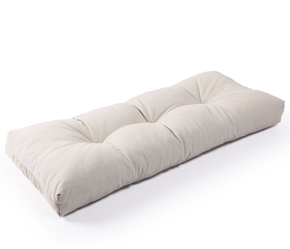 Sunrox Bench Cushion Memory Foam Pads, Fade/Water Resistant Non Slip Thick Durable Olefin Fiber, Premium Tufted Window Seat Cushions, 48x16x4 inch, CREAM